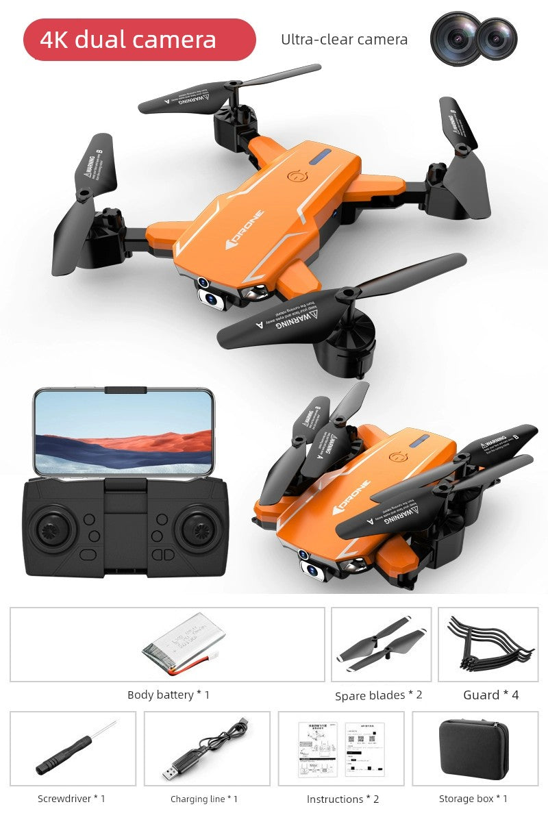 Gift for Brothers and Friends Elegant Men Graduate Day  gifting by julia m Orange single battery -4K HD Dual Camera + one-key take-off and landing  