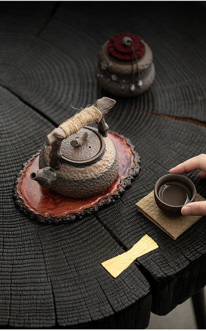 "Handmade Chinese Retro Ceramic Tea Tray 💖"