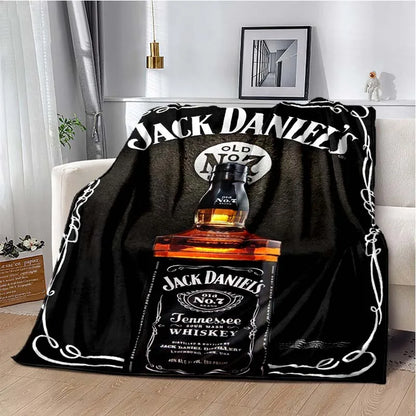 J-JACK DANIELS logo flannel blanket, soft and comfortable home decoration, bedroom, living room, sofa, bed blanket gifting by julia m