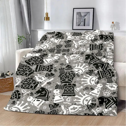 Chess Board Printed Blanket Picnic Blankets Warm Blanket Soft and Comfortable Blanket Home Travel Birthday Gift gifting by julia m 1531CS24831A2 76x102cm-Gai