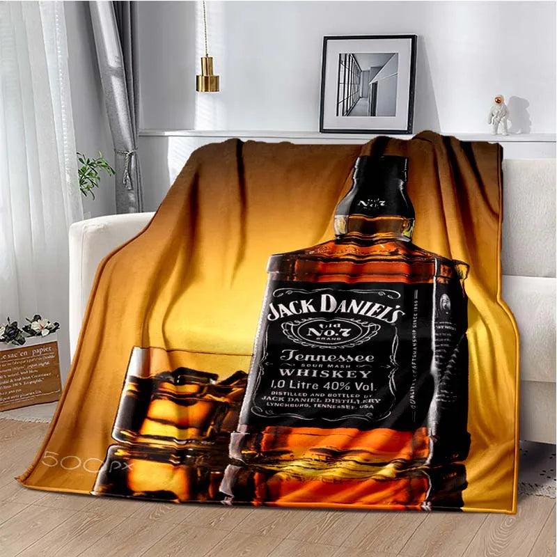 J-JACK DANIELS logo flannel blanket, soft and comfortable home decoration, bedroom, living room, sofa, bed blanket gifting by julia m 13 180cm by 230cm