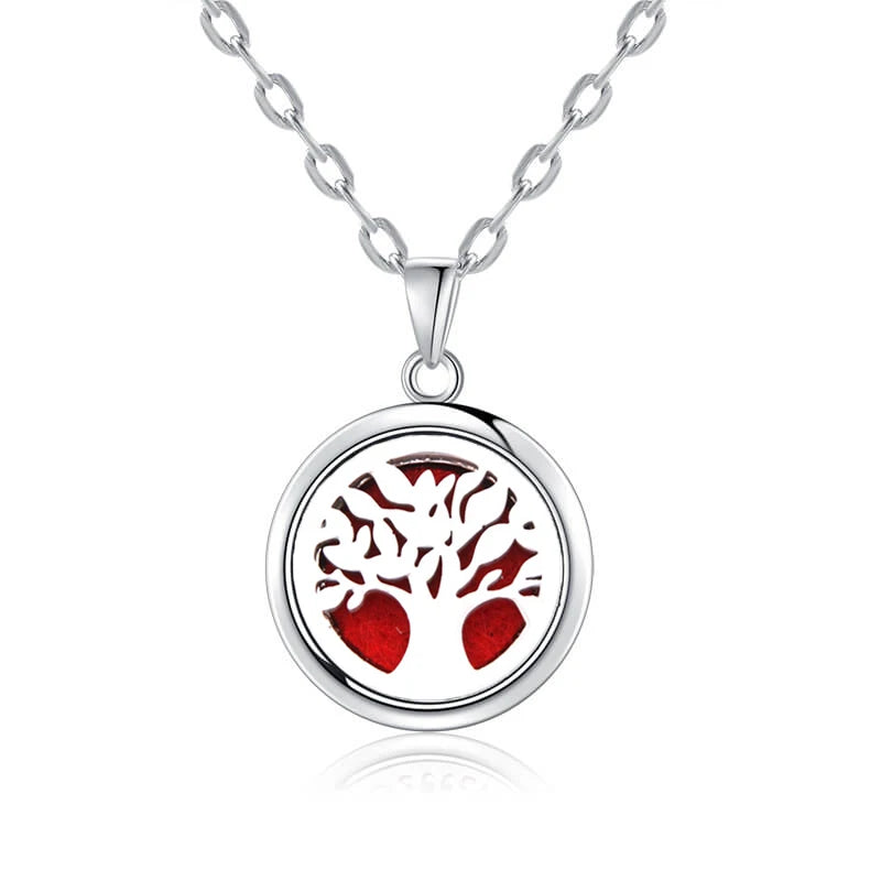 New Tree Of Life Aromatherapy Necklace Stainless Steel Essential Oil Diffuser Amulet Perfume Locket Pendant Women Jewelry Gift  gifting by julia m N2732-31  