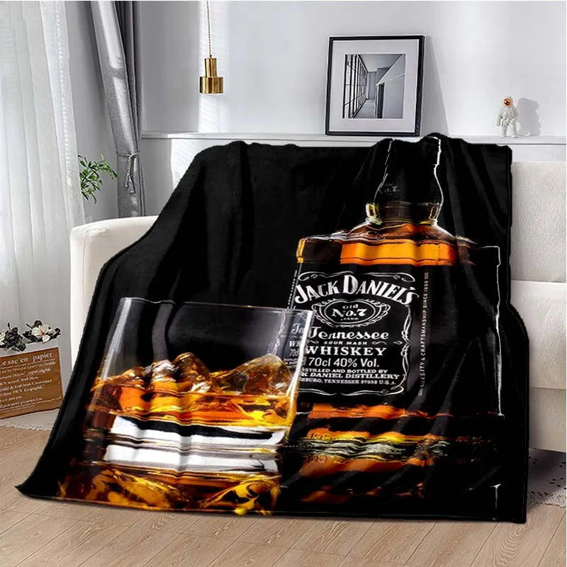 J-JACK DANIELS logo flannel blanket, soft and comfortable home decoration, bedroom, living room, sofa, bed blanket gifting by julia m 15 130cm by 150cm