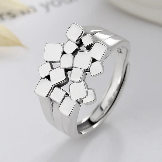 925 Sterling Silver Opening Rings for Women and Men with Geometric Shapes  gifting by julia m resizable  