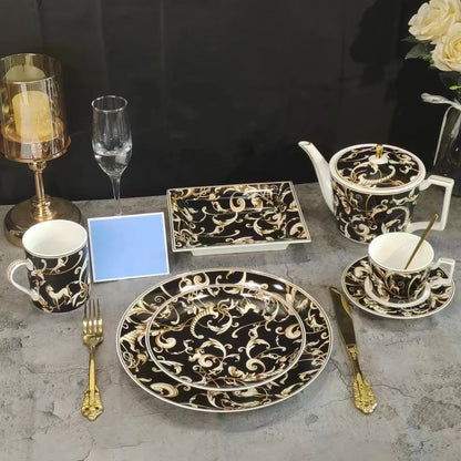 "Black Unicorn Series - Luxury Bone China Coffeeware & Tableware Set" Dinnerware Sets gifting by julia m   