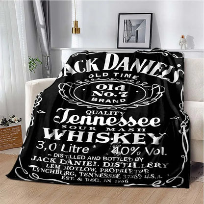 J-JACK DANIELS logo flannel blanket, soft and comfortable home decoration, bedroom, living room, sofa, bed blanket gifting by julia m 23 130cm by 150cm