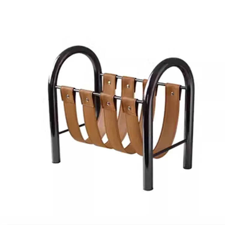 Modern Luxury Metal Leather Magazine Rack Bookshelf Home Decoration Ornaments Bookshelf Model Division Housewarming Gift  Gifting By Julia M Orange CHINA 