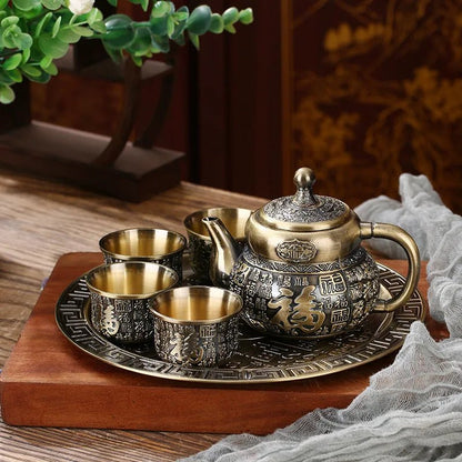 "Bronze Kung Fu Tea Set - Luxury Housewarming Gift" - Gifting By Julia M