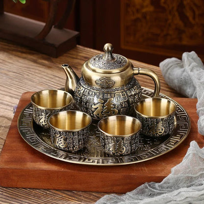 "Bronze Kung Fu Tea Set - Luxury Housewarming Gift" - Gifting By Julia M