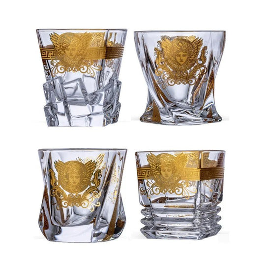 Creative Crystal Whiskey Cup Medusa Gold Portrait Wine  Foreign Wine Multi functional Beer  Water Cup  Gifting By Julia M   