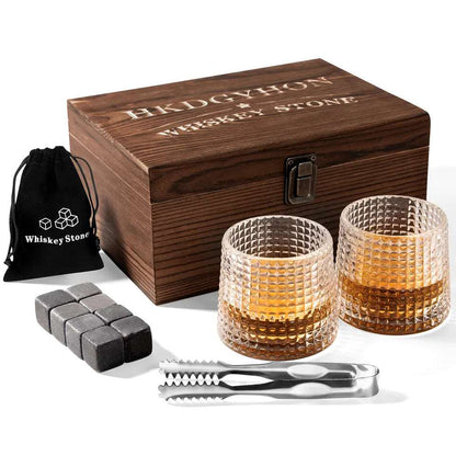 Elegant Crystal Whiskey Glass & Stones Set drinkware Gifting By Julia M   