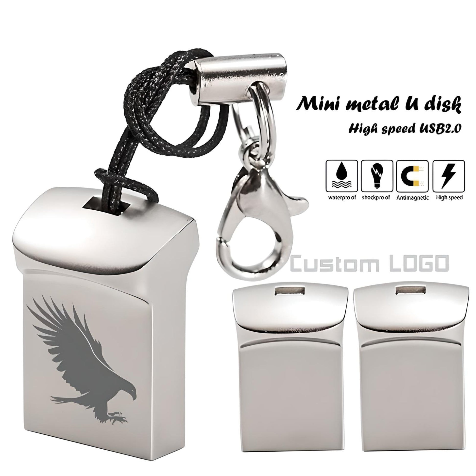 Elegant Custom Logo Mini Metal USB Flash Drive - Waterproof - Gifting By Julia M
