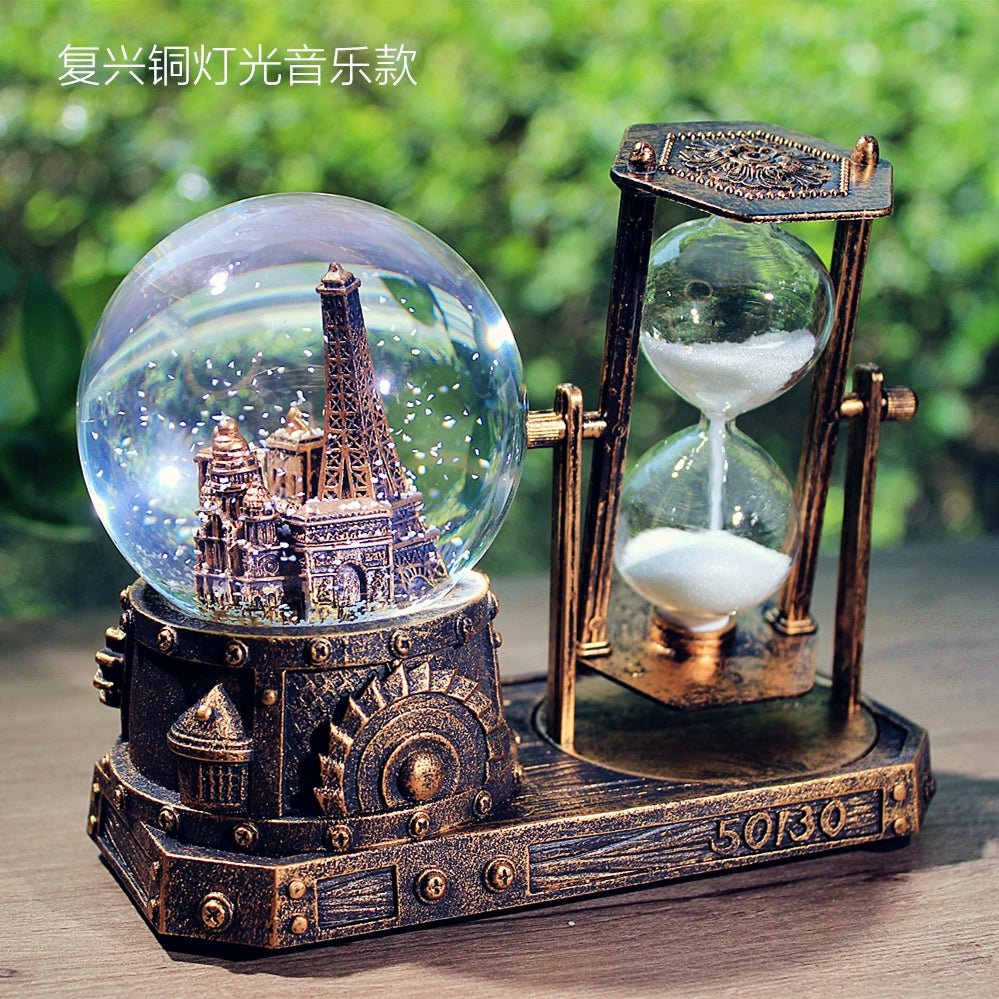 Personalised Retro Style Crystal Ball Hourglass Ornaments 🎁 - Gifting By Julia M