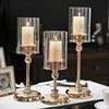 European-style home decoration dining table soft decoration hotel wedding candle holder light luxury gold Candlestick 
