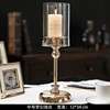 European-style home decoration dining table soft decoration hotel wedding candle holder light luxury gold Candlestick 
