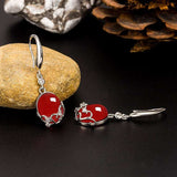 100% Sterling Silver Ruby Earring - Gifting By Julia M