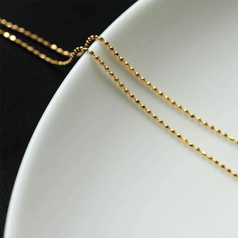 18K Gold Shimmering Needle Beads Chain Necklace - Gifting By Julia M