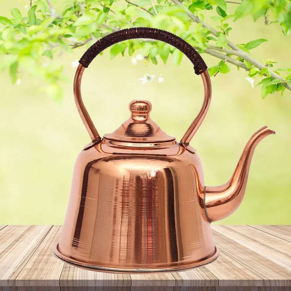 2L Pure Copper Teapot Handmade Red Copper Kettle Hot Pot Add Soup Pot Induction Cooker Boiling Water Kettle Cold Kettle For Home - Gifting By Julia M