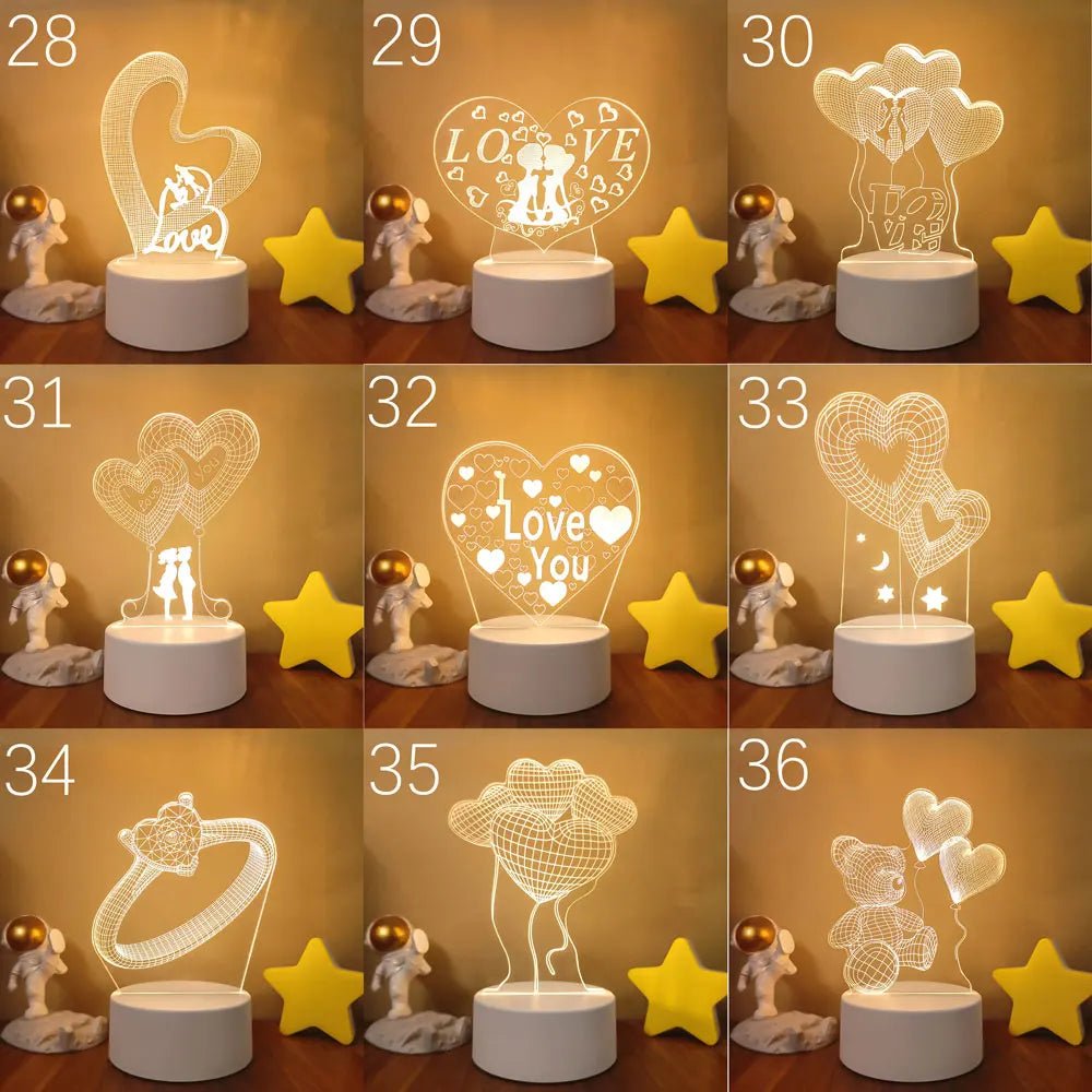 3D Love Expression LED Night Light - Gifting By Julia M