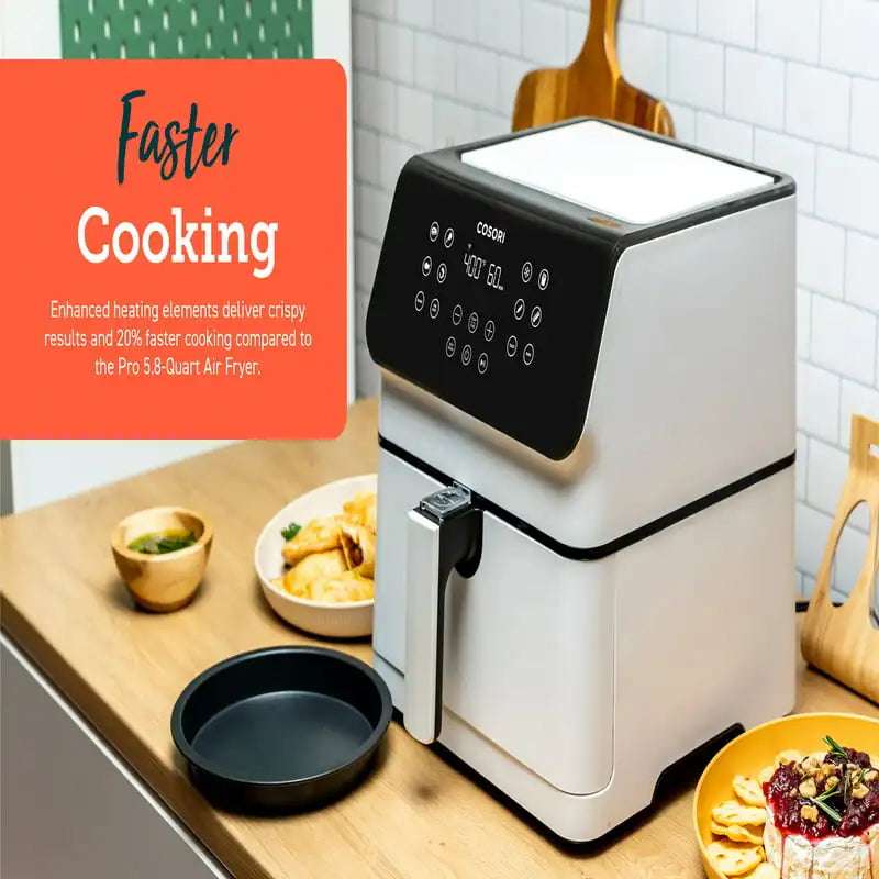 5.8-Quart Voice-Control Air Fryer with Exclusive Bonus, Red - Gifting By Julia M
