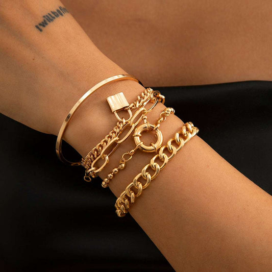 5Pcs/Set Bohemian Cuban Chain Bracelets Set - Gifting By Julia M