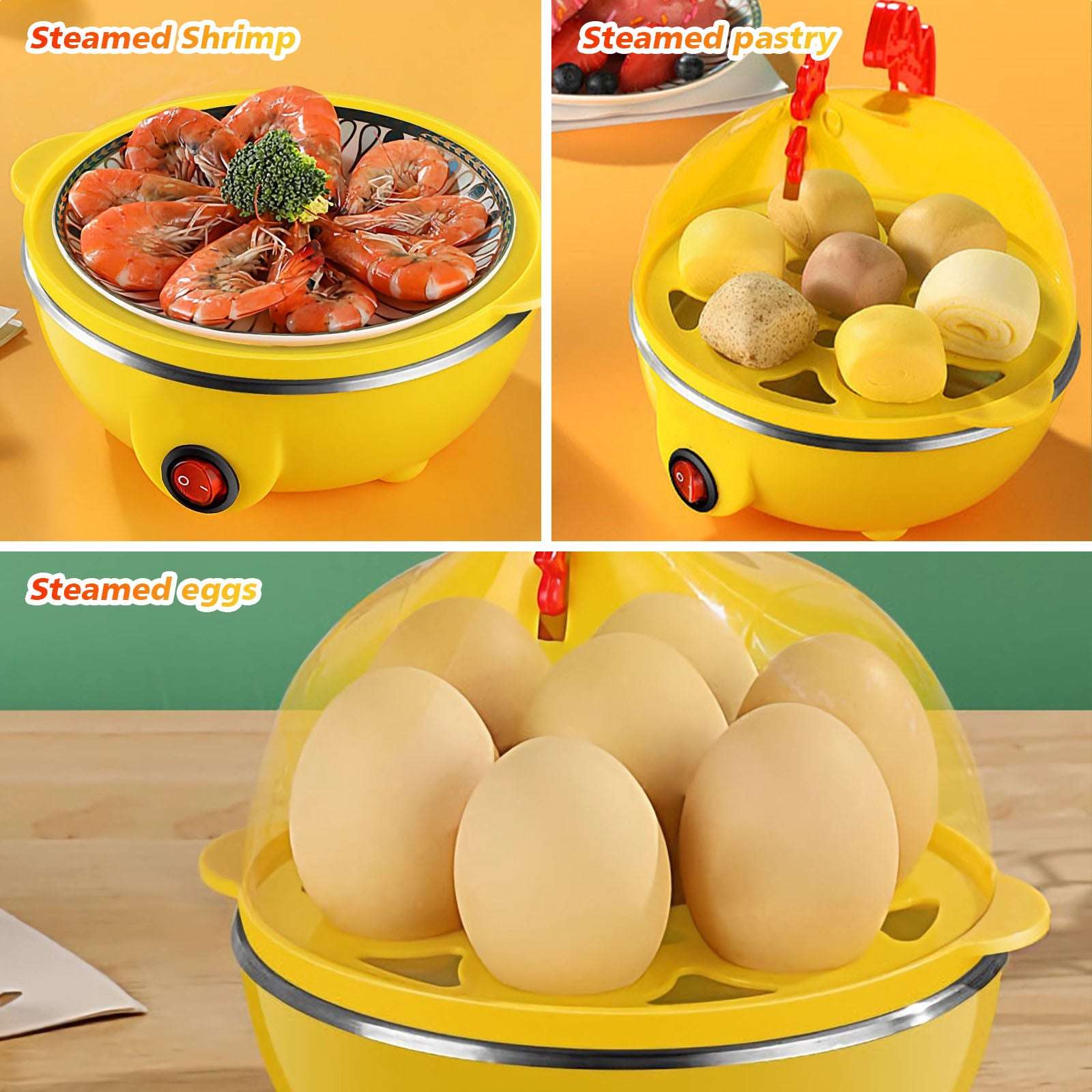 7-Egg Cooker: Rapid, Easy, Versatile, Compact & Safe - Gifting By Julia M