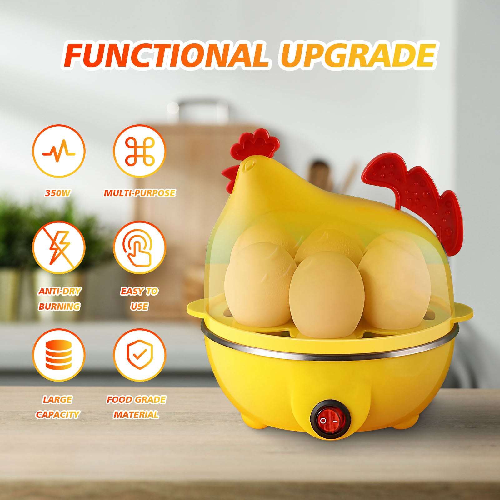 7-Egg Cooker: Rapid, Easy, Versatile, Compact & Safe - Gifting By Julia M