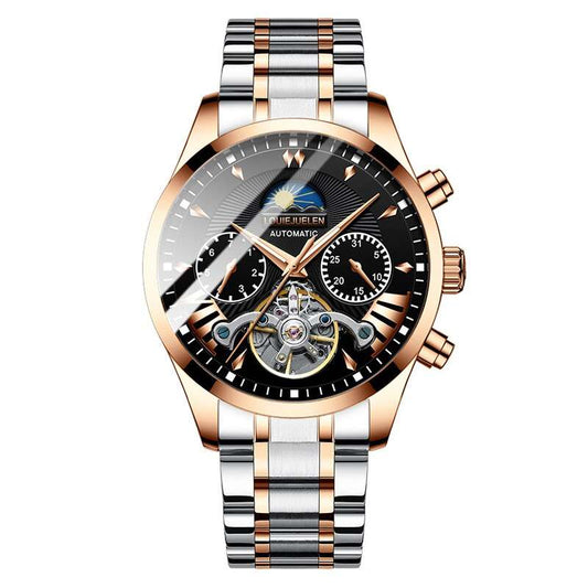 Automatic Self-Wind Mechanical Wristwatch Watches Gifting By Julia M Rose Gold Black 1  