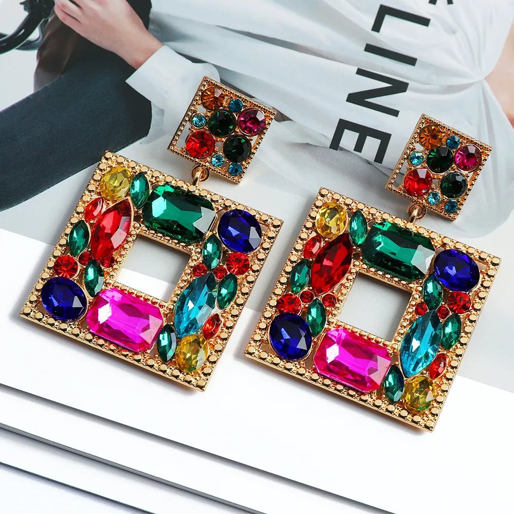 Crystal Square Drop Earrings Crystal Square Drop Earrings Gifting By Julia M   