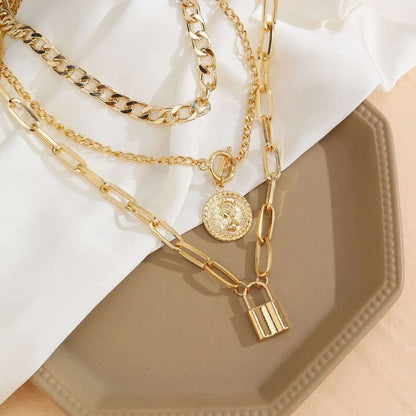 Charm Fashion Lock Pendant Necklace - Gifting By Julia M