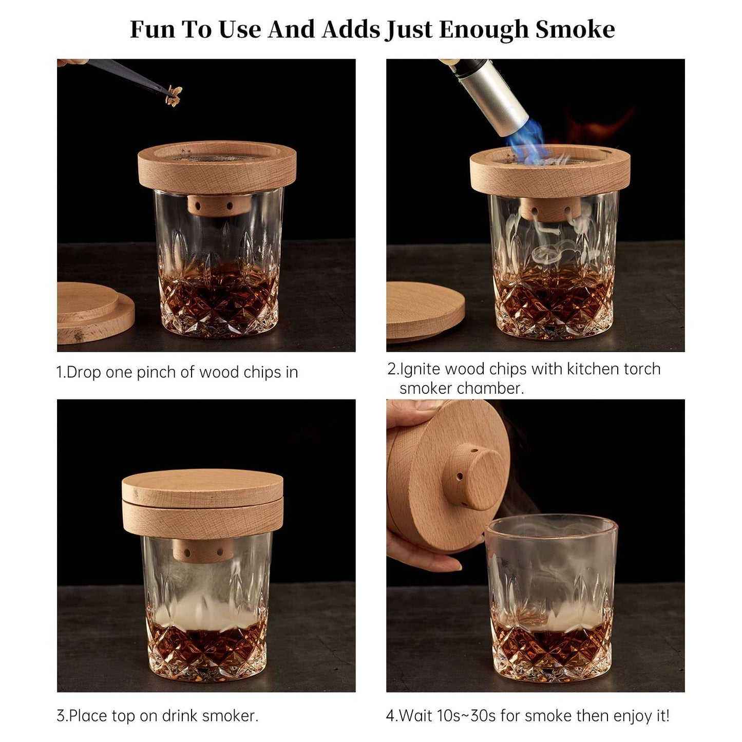 Cocktail Smoker Kit for Whiskey, Cheese and Flavor Drink - Gifting By Julia M