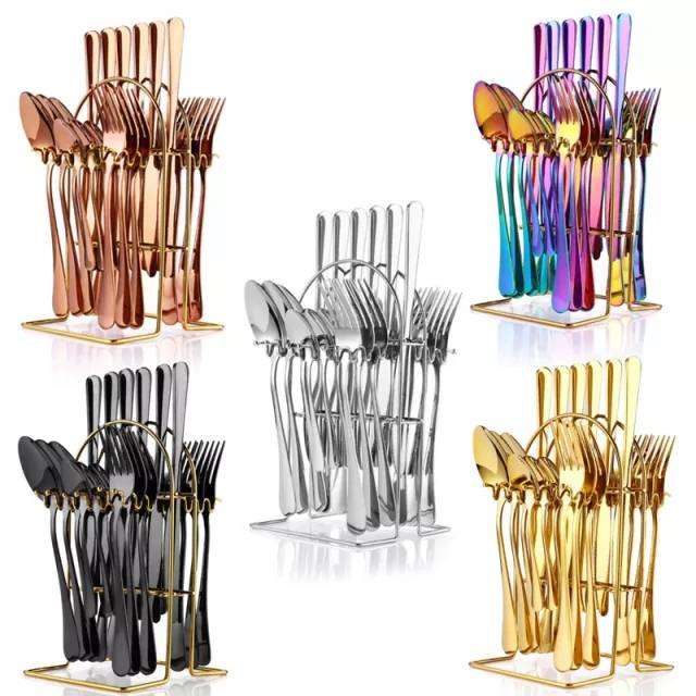 Colorful 24Pcs Gold Silver Tableware Gift Box kitchen utensils Gifting By Julia M   