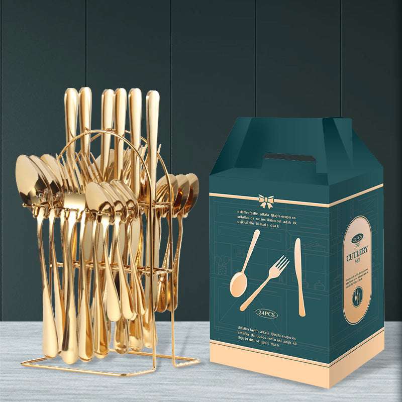 Colorful 24Pcs Gold Silver Tableware Gift Box kitchen utensils Gifting By Julia M   