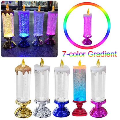 Crystal LED Electronic Candle Tourist Souvenirs Crystal Candles 7-color Gradient Party Atmosphere for Christmas Birthday Wedding  Gifting By Julia M   