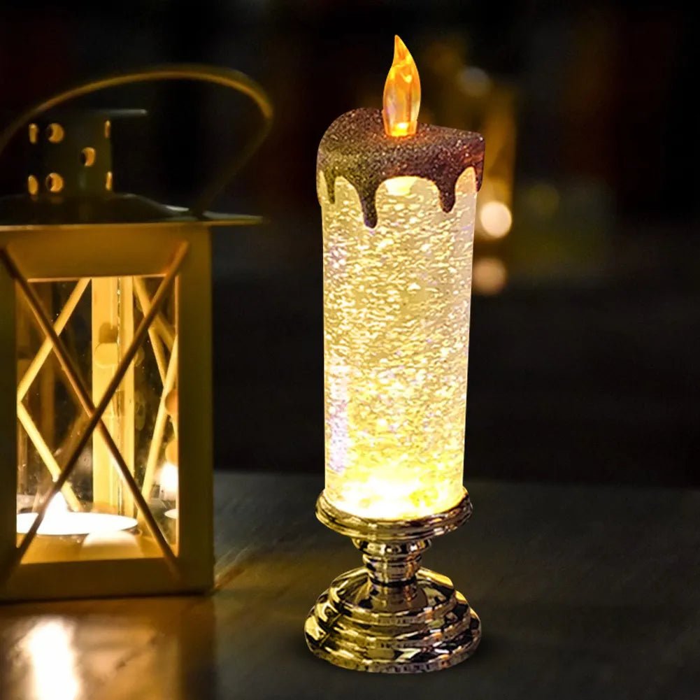 Crystal LED Electronic Candle Tourist Souvenirs Crystal Candles 7-color Gradient Party Atmosphere for Christmas Birthday Wedding  Gifting By Julia M Gold United States 