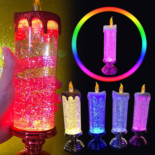 Crystal LED Electronic Candle Tourist Souvenirs Crystal Candles 7-color Gradient Party Atmosphere for Christmas Birthday Wedding  Gifting By Julia M   