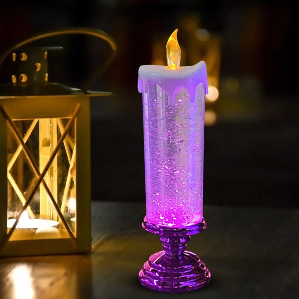 Crystal LED Electronic Candle Tourist Souvenirs Crystal Candles 7-color Gradient Party Atmosphere for Christmas Birthday Wedding - Gifting By Julia M