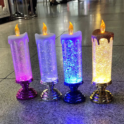 Crystal LED Electronic Candle Tourist Souvenirs Crystal Candles 7-color Gradient Party Atmosphere for Christmas Birthday Wedding  Gifting By Julia M   