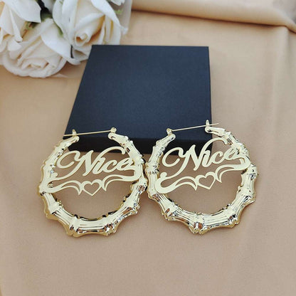 Customized Bamboo Earrings with Gift Box Bamboo Earrings Customize Gifting By Julia M   