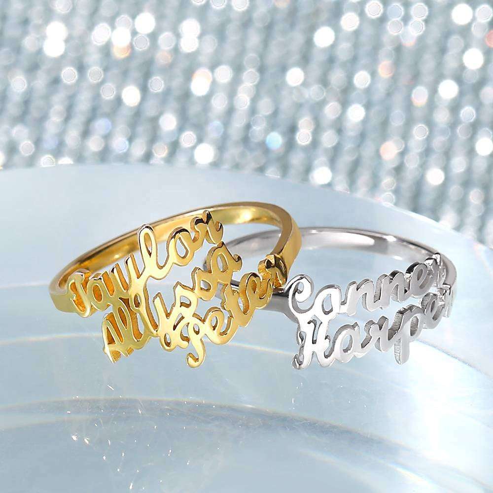 Customized Trio Name Rings Rings Gifting By Julia M   