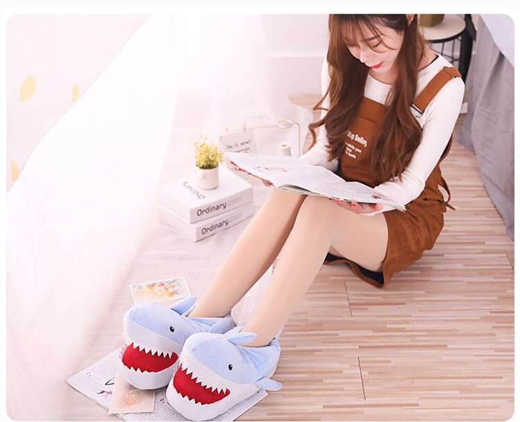 Cute Shark Shape House Cotton lined Slippers - Gifting By Julia M