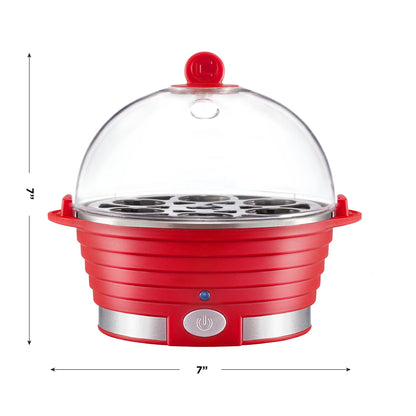 Egg Cooker Boiler, Quickly Makes 6 Eggs, BPA-Free, Red - Gifting By Julia M