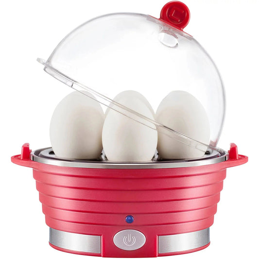 Egg Cooker Boiler, Quickly Makes 6 Eggs, BPA-Free, Red - Gifting By Julia M
