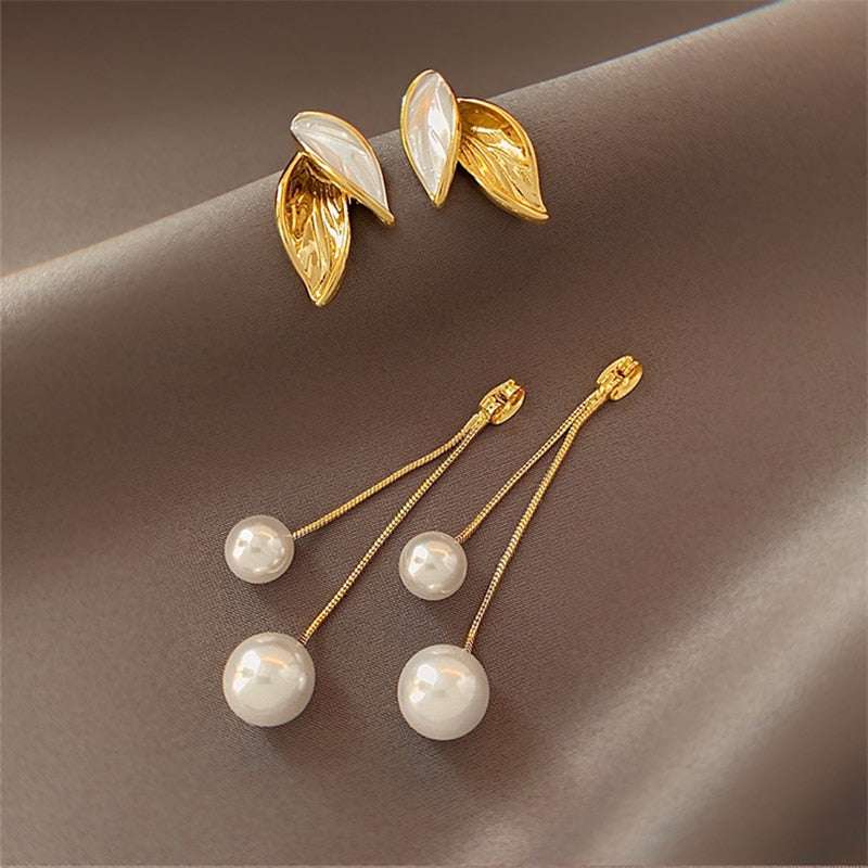 Geometric Luxury Leaf Earrings - Gifting By Julia M