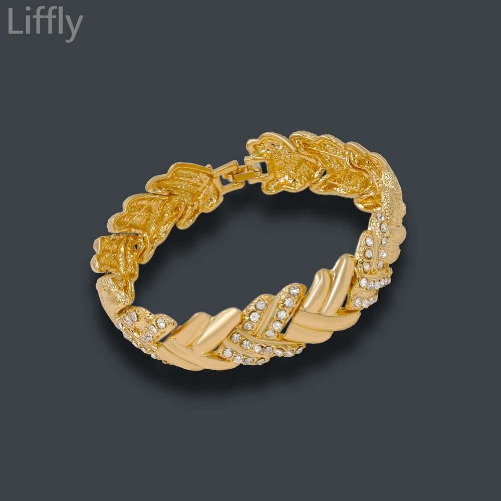Gold Crystal Necklace Bracelet Set - Gifting By Julia M
