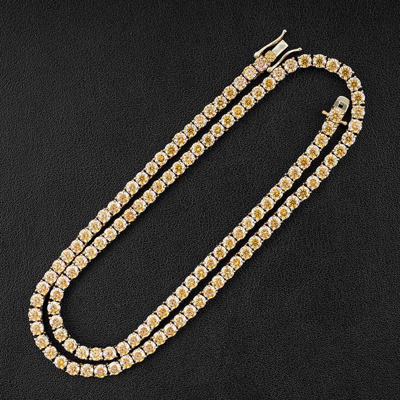 Gold Moissanite Tennis Necklace Bracelet Set - Gifting By Julia M