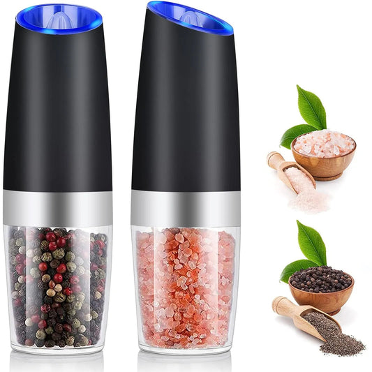 Gravity Electric Salt and Pepper Grinder Set Automatic Spice Mill Cumin Grinder Pulverizer for Cooking Seasoning Kitchen Gadget  Gifting By Julia M   