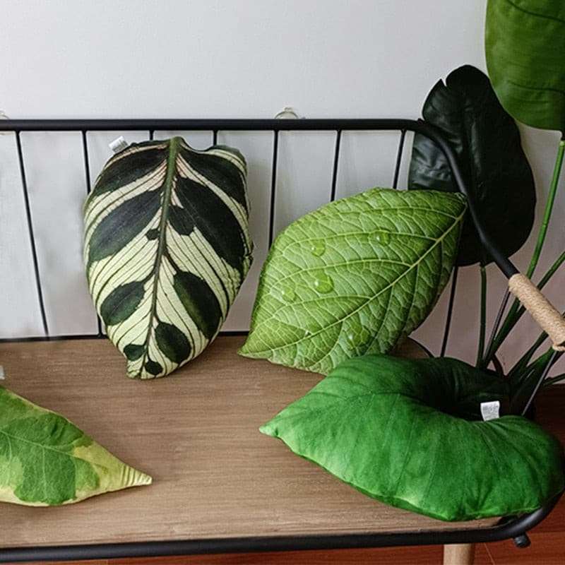 Green Leaf Pillow Cushions - Gifting By Julia M