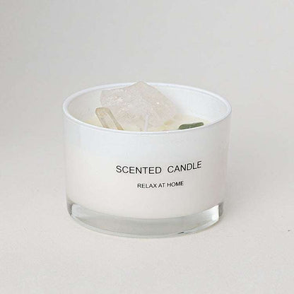 Healing Crystal Scented Candle candles Gifting By Julia M 7.8*7.8*5.5CM White 