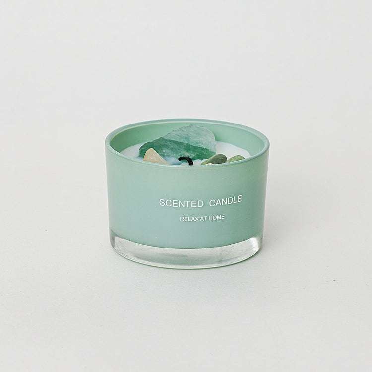 Healing Crystal Scented Candle candles Gifting By Julia M 7.8*7.8*5.5CM Matcha green 